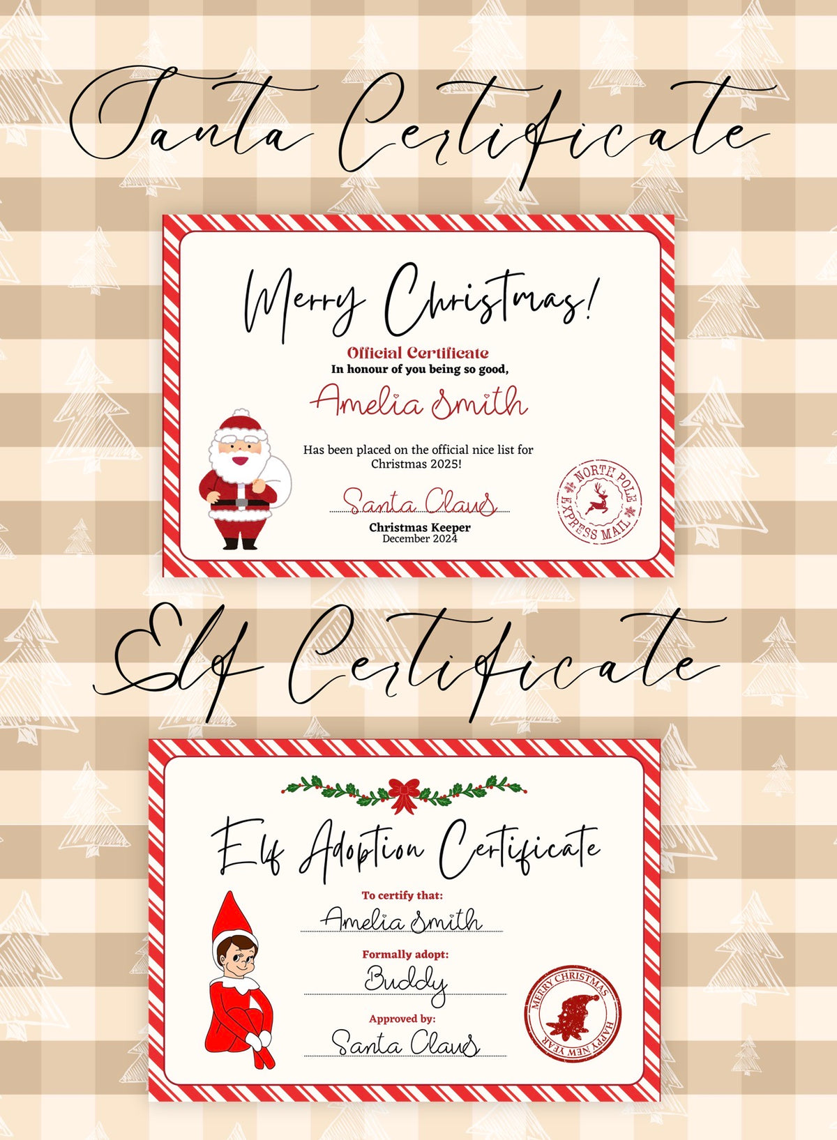 Christmas Letters & Certificates