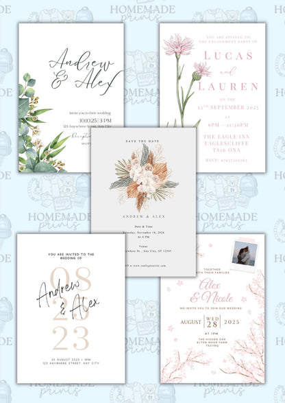 Invites & Table Number Designs